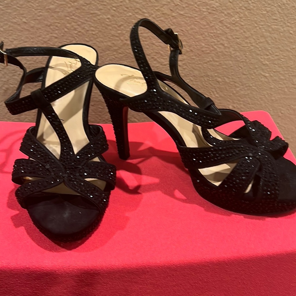 Ladies sandal strap high heel platform shoes